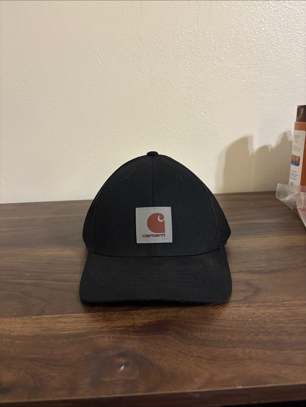 Carhartt Black Trucker Cap with Brown Logo Patch